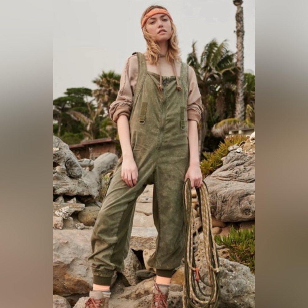 NWOT free People Movement Fast Track Onesie -Marine Green (Olive/Military) - XS